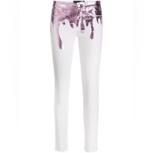 NWT Moschino Pink Paint Drip Jeans